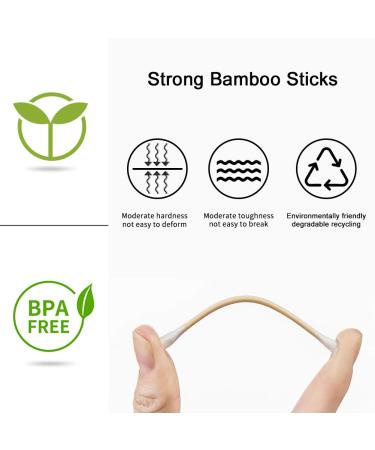 Jasincess 500 Cotton Swabs - Natural Double Round Lace with Bamboo Sticks | Multifunctional Sanitary Swabs for Home & Travel - Buy Online on SooperMarket.com