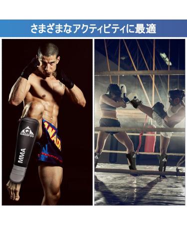 GROOFOO Muay Thai Shin Guards - Leg Protection Pads for Kids & Adults | Boxing, MMA, Karate Sparring | Black Medium - Buy Online on SooperMarket.com