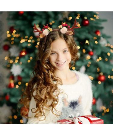 Runmi Christmas Headband Reindeer Antlers Hair Band Red Sequins Headbands Christmas Hair Accessories for Women and Girls (C) - Buy Online on SooperMarket.com
