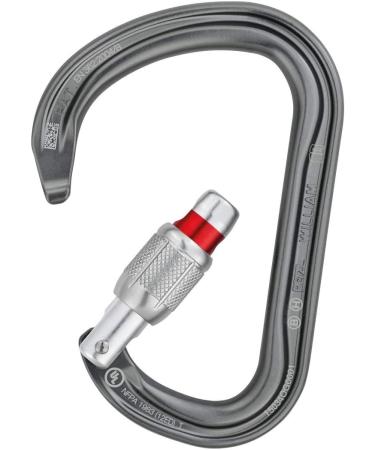 Petzl William Locking Carabiner for Belaying Gray SCREW-LOCK - High-Quality Climbing Gear - Buy Online on SooperMarket.com