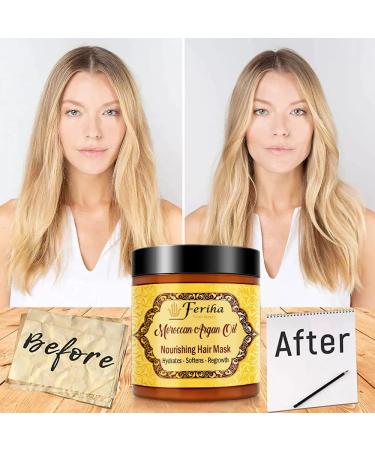 Feriha Moroccan Argan Oil Hair Mask 17.6 Fl Oz | Salon Quality Treatment with Aloe Vera Extracts for Visible Results - Buy Online on SooperMarket.com