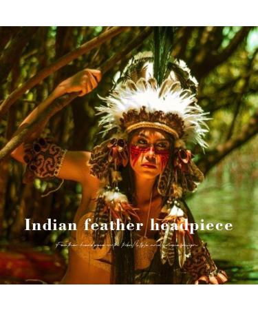 Zoestar Indian Feather Headband Tribal Feathers Crown Headpiece Carnival Headdress Festival Costume Hair Accessories for Women and Girls - Buy Online on SooperMarket.com