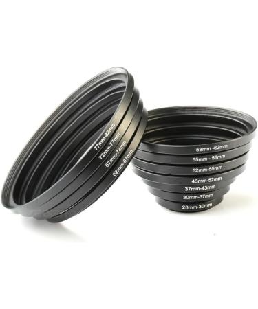 K&F Concept 11pcs Metal Stepping Rings Set for Canon Nikon DSLR Cameras - 26-30MM to 77-82MM Step Up Rings - Buy Online on SooperMarket.com