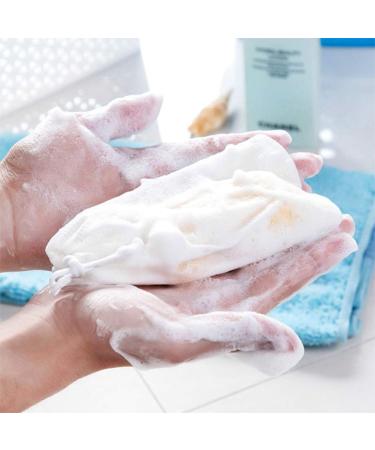 CUHZA 2 bath mesh 2 foam nets exfoliating washcloth shower sponge body exfoliating sponge removes dirt and oil from the skin smoother skin (blue brown) - Buy Online on SooperMarket.com