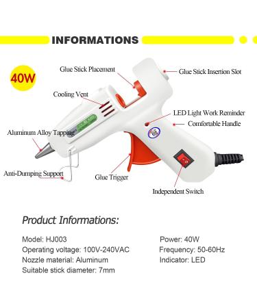 GoGoPanda 40W Electric Hot Melt Glue Gun Set | Professional DIY Crafts Repair Tool | 110V | Color Glue Stick4 Included - Buy Online on SooperMarket.com