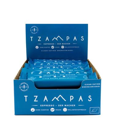 Tzampas Energierliegel Espresso Energy Bar - Organic Vegan Power Snack with Roasted Barley & Espresso Beans (16x40g) - Healthy Additive-Free Cycling Fuel - Buy Online on SooperMarket.com