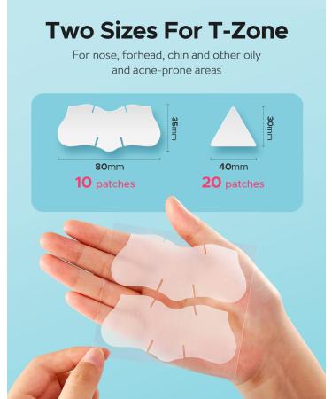 LitBear XL T-Zone Patch - 30 Patches, Hydrocolloid for Nose, Forehead, Chin, Pimple, with Tea Tree & Calendula Oil - Buy Online on SooperMarket.com