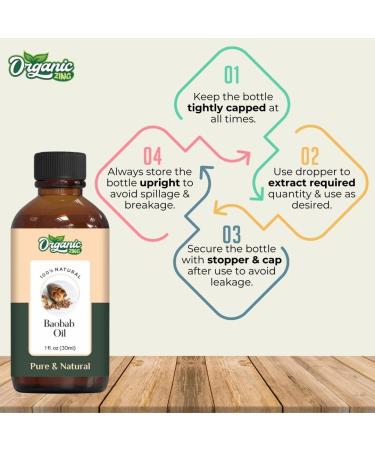 Organic Zing Baobab Oil Pure & Natural for Skin Face Hair Care Aroma Therapy Diffuser Conditioner - 30ml - Buy Online on SooperMarket.com