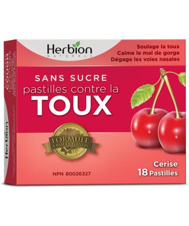 Herbion Natural Sugar Free Cough Lozenges Cherry Flavor | Cough Suppressant | Sore Throat Relief | Pack of 6 | - Buy Online on SooperMarket.com
