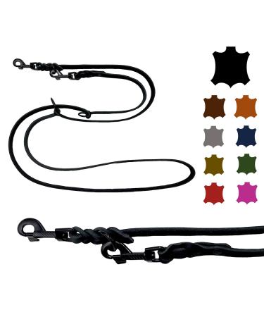 Dog liner Small dogs / large dogs black hooks 2m / 2.40m / 2.80m / 3.50m / 5m Double linen adjustable (2m x 8mm black) 2m x 8mm black