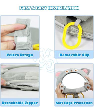 AIPINQI Baby Car Mirror - Shatterproof Cartoon Mirror for Rear and Forward Facing Seats - Koala Design for Infant Safety - Buy Online on SooperMarket.com