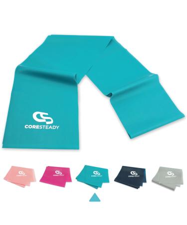 Coresteady Resistance Band For Men & Women - Exercise Band to Build Strength Flexibility Muscle & Tone - For Fitness Stretching Pilates Physio & Yoga - With Exercise Guide 3. TURQUOISE 1.3 Metre