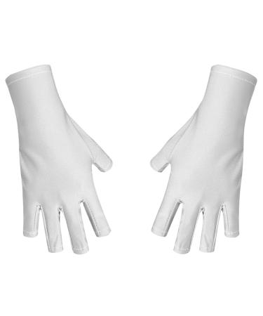 Vipomkowa Nail Machine Special Gloves For Nail Salon Baking Lamp Heat Insulation Sun Breathable Nail Leakage Gloves Nail Stand Holder A Grey
