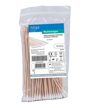 Cotton carrier Small head wooden stick with a small cotton head 15 cm long 100 pieces Unstertil 2 -pack (2 x 100 pieces) 100 pieces (2 -pack)