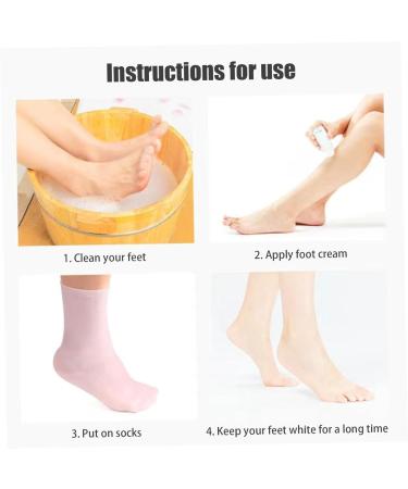 Silicone Moisturizing Socks 1 Pair Long Soft Gel Socks Anti Slip Women Foot Mask Socks Spa Pedicure for Dry Cracked Feet Softening Calluses Rough Skin L - Buy Online on SooperMarket.com