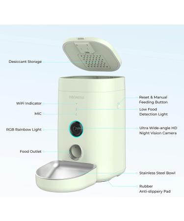 DOGNESS Automatic Cat Feeder with Camera | 1080P HD Video | Night Vision | WiFi | 2-Way Audio | Motion & Sound Alerts | Cat Food Dispenser - Buy Online on SooperMarket.com