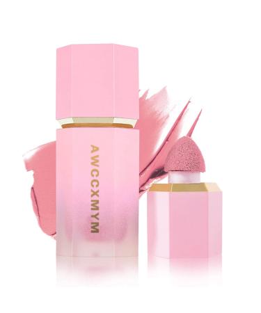 Soft Cream Liquid Blush Makeup Liquid Blush For Cheeks Weightless Long Lasting Velvet Cream Blush Stick Natural-Looking Blush Makeup Seductive Pink