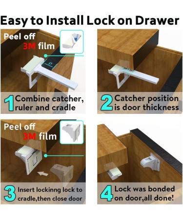 Upgraded Magnetic Cabinet Locks (32Locks and 6 Keys) Baby Proofing Magnetic Safety Locks with strong Adhesive One Minute Fast Easy and No Drill Installation 32locks+6keys - Buy Online on SooperMarket.com