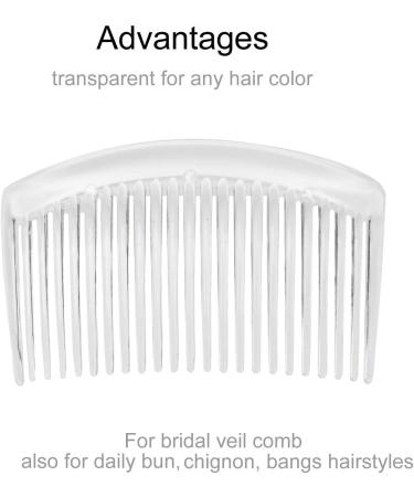 28 Pack Clear White Small Plastic Hair Side Comb With Long Teeth Hairpins Grips Barrettes Clamps Bows for Women Bridal Wedding Veil Decorative Headpiece Freach Twist Updo Bun Accessories - Buy Online on SooperMarket.com
