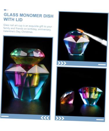minkissy Monomer Dish Nail Monomer Liquid Bowl Acrylic Nail Supplies Nail Art Dish Dappen Dish with Lid Crystal Dappen Dish Crystal Nail Jar Manicure Bowl Diamond Glass Flash Manicure Tools - Buy Online on SooperMarket.com