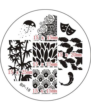 Buy BP-18 Stamping Stencil - Bamboo Umbrella Curlicues Carnival Masks & Feathers | International Shipping - Buy Online on SooperMarket.com