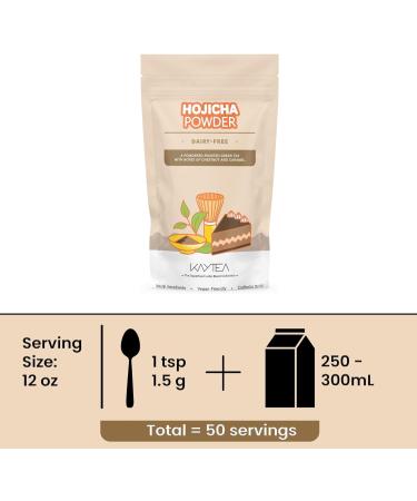 Hojicha Powder by KAYTEA Stone-Ground Houjicha Matcha (Roasted Green Tea) - Vegan (Dairy-Free) - Low Caffeine - 100g Pack (50+ Servings) - Buy Online on SooperMarket.com