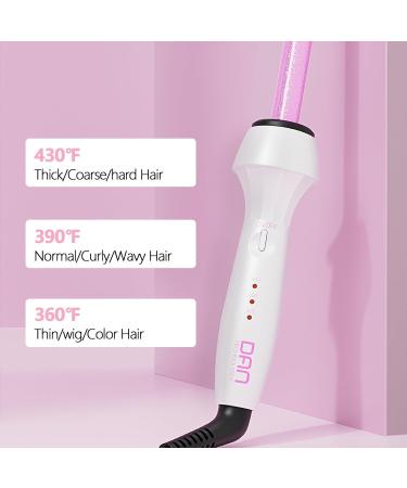 DAN Technology 1/2 Inch Curling Iron - Adjustable Temperature Tourmaline Ceramic Dual Voltage Hair Wand for International Use - 60 min Auto Shut Off - Buy Online on SooperMarket.com