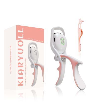 Electric Heated Eyelash Curler Kit Hot Lash Therapy Professional Eyelash Tools Battery Powered Lash Lifter Rechargeable Clamp for Various Eye Types Plastic Material (Colour White) Cotton Candy-white
