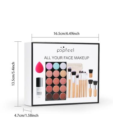 RoseFlower 15 Color Concealer Makeup Palette with 11 Makeup Brushes - Professional Salon Quality for Daily Use | 001 Set A - Buy Online on SooperMarket.com