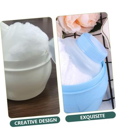 KOMBIUDA Travel Toddler for Mom Sponge Baby After Dusting Plastic Bath Container with Body Care Portable Powder Use Empty Puff Blue Cosmetic White Talcum Newborn Home Infant Face Case 2pcs 1 count (Pack of 1) - Buy Online on SooperMarket.com