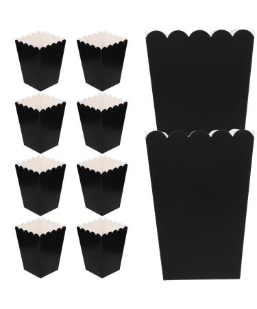 Alipis 50Pcs Popcorn Boxes Disposable Popcorn Buckets Paper Popcorn Tubs Greaseproof Popcorn Containers for Movie Theater Night Parties 250g Black