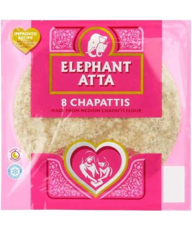 Elephant Atta Chapathis Flour for 8 Chapathis | Pack of 3 | Total 24 Indian Roti | Tortilla | Bigger Pack | Warm it and Ready to Eat | Sold by Essential Products