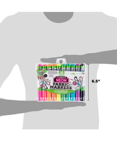 Tulip Permanent Neon Fabric Brush Tip Markers - Set of 10 - Buy Online on SooperMarket.com