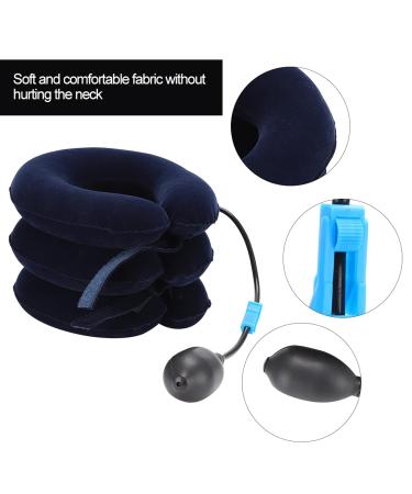 Inflatable Cervical Vertebrae Traction Device - Portable Neck Support Cushion for Home & Office (Adjustable Blue) - Buy Online on SooperMarket.com