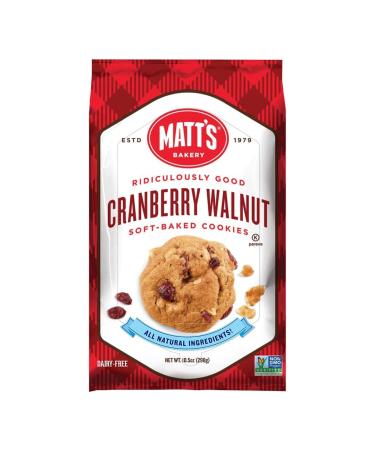 Matt's Bakery | Cookies | Soft-Baked, Non-GMO, All-Natural Ingredients; Single Pack of Cookies (10.5oz) (Cranberry Walnut)