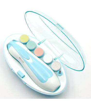 Electric Baby Nail Trimmer with LED Light - Safe & Quiet Nail Clipper for Newborns, Infants, Toddlers, Kids, Women (Blue) - Buy Online on SooperMarket.com