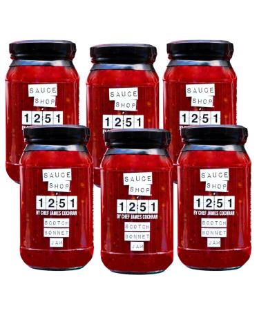 Sauce Shop X 12:51 by Chef James Cochran Pack of 6 - Scotch Bonnet Jam Chilli Jam - 6x 340g Glass Jars