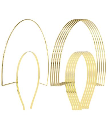 Gold Metal Queen Goddess Angel Halo Crown Headband Hairbands Tiara Hair Hoops DIY Craft Bands Headpieces Party Cosplay Costume Hair Accessories (6 Pack of Fan-shaped 2 Layer)
