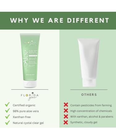 Organic Aloe Vera After Sun Gel - Sunburn Relief & Moisturizer - 98% Pure Vitamin B5 Enriched Non-Sticky Formula by Florida Glow - Buy Online on SooperMarket.com