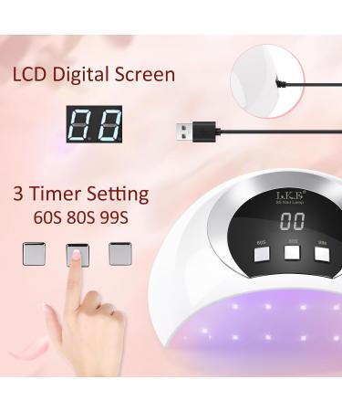 Kisspet 54W UV Nail Lamp with LCD Screen and Timer for Gel Nails - Portable White Nail Dryer - Buy Online on SooperMarket.com