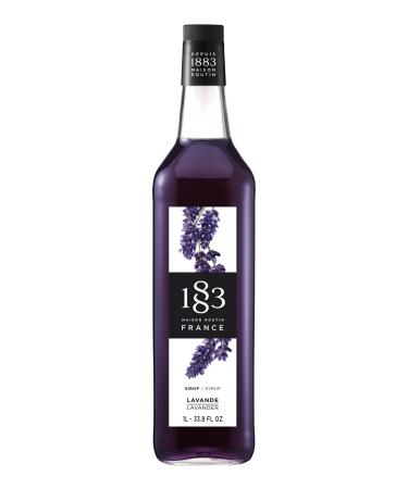 1883 Lavender Syrup - Flavored Syrup for Hot & Iced Beverages - Gluten-Free, Vegan, Non-GMO, Kosher, Preservative-Free, Made in France | Glass Bottle 1 Liter (33.8 Fl Oz) Lavender 33.8 Fl Oz (Pack of 1)