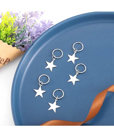 Silver Star Braid Hair Clips - 5PCS Dreadlock Charms for Women and Girls - Buy Online on SooperMarket.com
