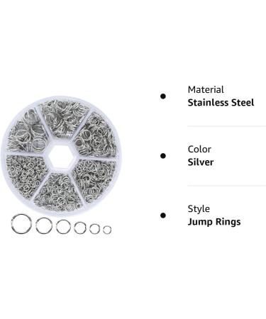 1000pcs Stainless-Steel Jump Rings Set for Jewelry Making - 4mm-10mm Silver O Ring Connectors - Buy Online on SooperMarket.com