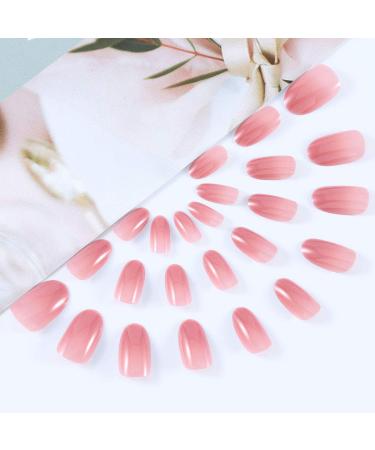 Handcess 24 Pcs Medium Pink Ballerina Press On Nails | Glossy False Nails for Women & Girls - Perfect for International Shipping - Buy Online on SooperMarket.com