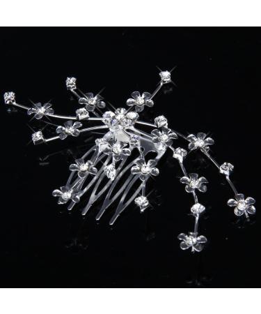 Xptieeck Flower Comb Bridesmaid Crystal Rhinestone Style Wedding - Buy Online on SooperMarket.com