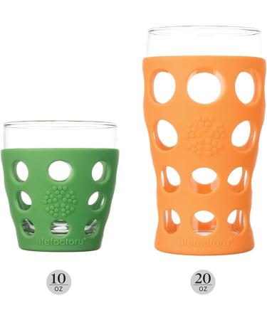 Lifefactory 20oz BPA-Free Protective Silicone Sleeve Beverage Glass 2-Pack - Stone Gray - Buy Online on SooperMarket.com