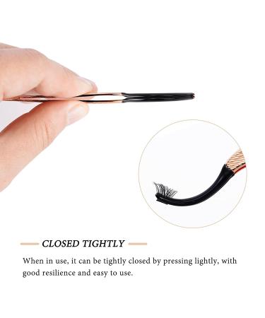 Stainless Steel Cluster Lash Tweezers Set - Rose Gold 2pcs DIY Eyelash Applicator Tool for Easy Application and Removal of False Lashes - Buy Online on SooperMarket.com
