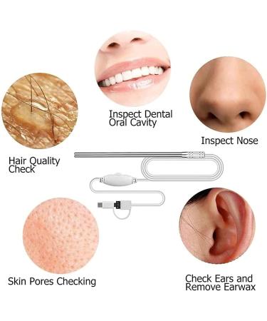 KANDUO Ear Wax Removal 5.5mm Otoscope with LED Lights - Ear Cleaning Camera Tool - Buy Online on SooperMarket.com