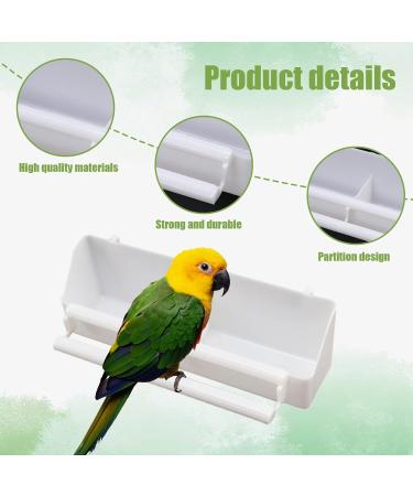 Bird Cage Feeder 3 Pcs Plastic Bird Cage Feeding Bowls Cups Hanging Parrot Water Food Feeder with Compartment and Bird Perch for Small Birds Pigeons Parakeet Canary Sparrow - Buy Online on SooperMarket.com