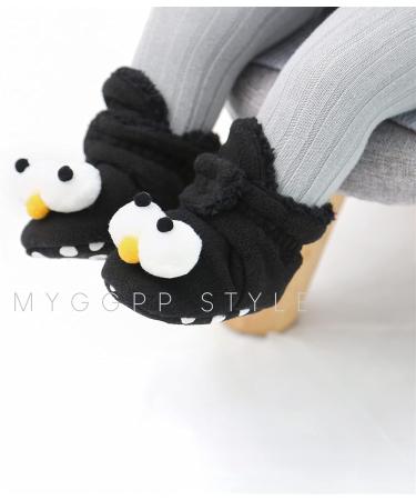 TMEOG Baby Booties Slippers | Infant Winter Boots | First Walking Shoes for Boys Girls 6-12 Months | Black Big Eyes Design - Buy Online on SooperMarket.com